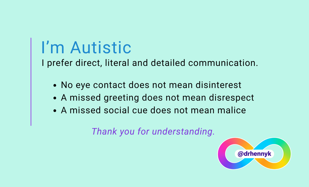 I’m Autistic Communication Cards – 10 Pack